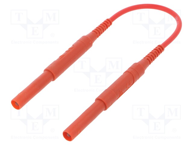 Test lead; silicone; 0.25m; red; 16A; 6kVDC; Cond.cross sec: 1.3mm2