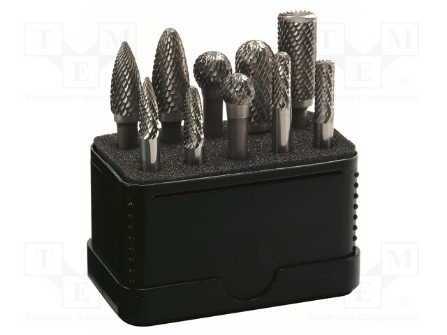 Rotary burr; Drill Bit: for metal; 10pcs.