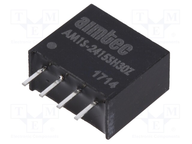 Converter: DC/DC; 1W; Uin: 21.6÷26.4V; 15VDC; Iout: 67mA; SIP4; 1.8g