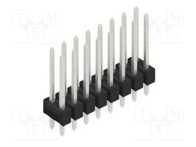 Connector: pin strips; pin header; male; PIN: 16; 2.54mm; THT; 2x8
