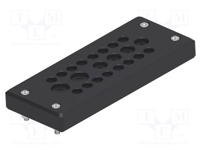 Multigate grommet; black; Holes no: 22; -40÷80°C; Entrelec; IP65