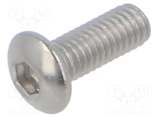 Screw; M3x8; Head: button; stainless steel; ISO 7380-1