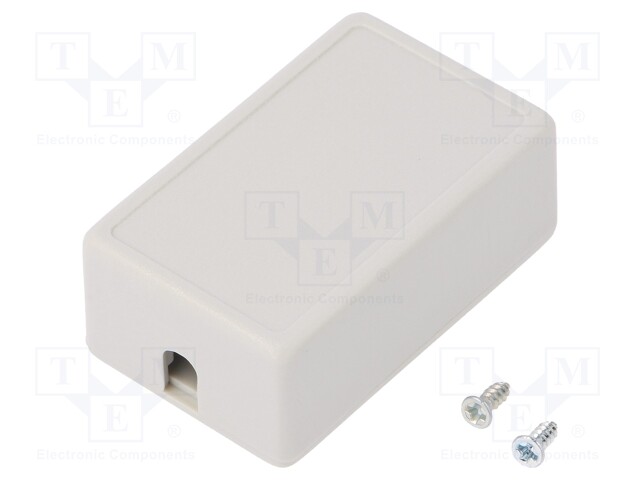 Enclosure: for power supplies; X: 28mm; Y: 45mm; Z: 18mm; ABS; grey