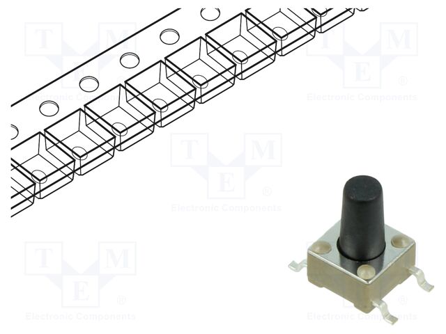Microswitch TACT; SPST-NO; Pos: 2; 0.05A/12VDC; SMT; none; 1.6N