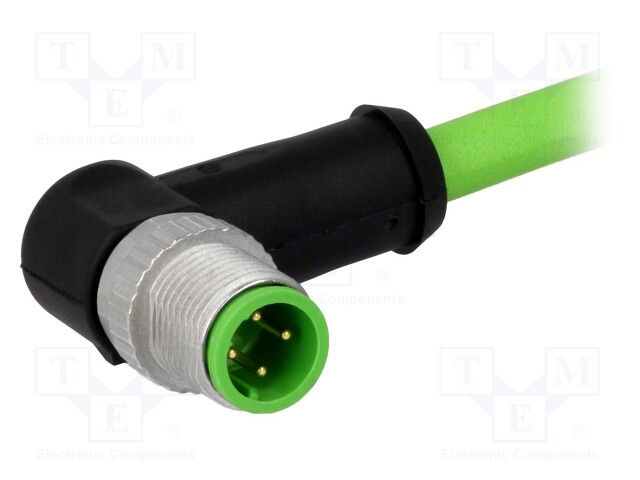 Plug; M12; PIN: 4; male; D code-Ethernet; 10m; Insulation: TPU