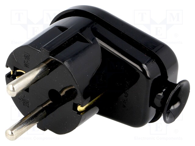 Connector: AC supply; plug; Layout: 2P+PE; black; 230VAC; 16A; PIN: 3