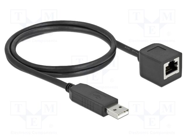 Cable; RJ45 socket,USB A plug; 1m; black; 921.6kbps