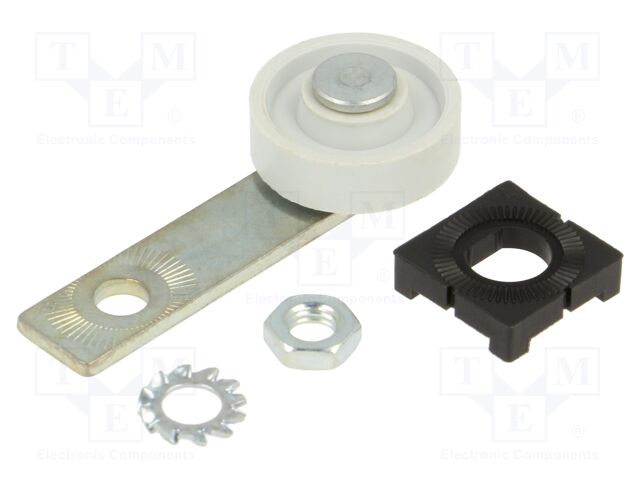 Driving head; flat lever,lever R 30mm, plastic roller Ø20mm