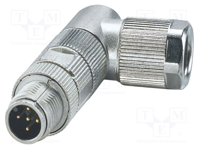 Connector: M12; plug; PIN: 5; 48V; angled; IP65; crimped; A code; 4A