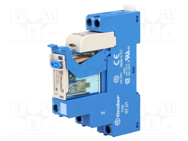 Relay: interface; SPDT; Ucoil: 24VDC; 16A; 16A/250VAC; 16A/30VDC