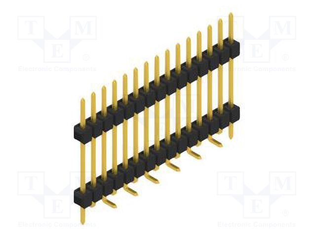 Connector: pin strips; pin header; male; PIN: 15; 2.54mm; SMT; 1x15