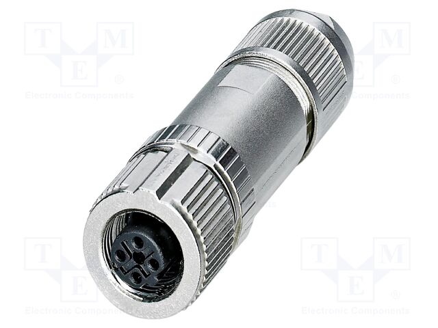 Connector: M12; plug; PIN: 4; 48V; straight; IP65; push-lock; D code