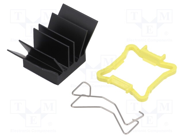 Heatsink: extruded; grilled; black; L: 17mm; W: 17mm; H: 14.5mm