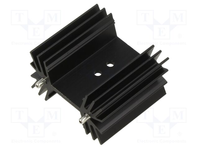 Heatsink: extruded; grilled; black; L: 38.1mm; W: 42mm; H: 25.4mm