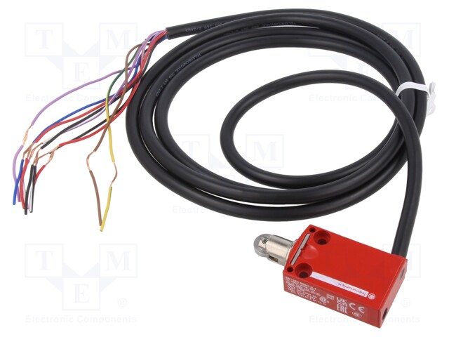 Limit switch; metal roller Ø11,6mm; NC x2 + NO x2; 1.5A; lead 2m