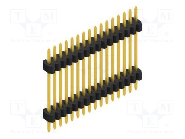 Connector: pin strips; pin header; male; PIN: 16; 1.27mm; THT; 1x16