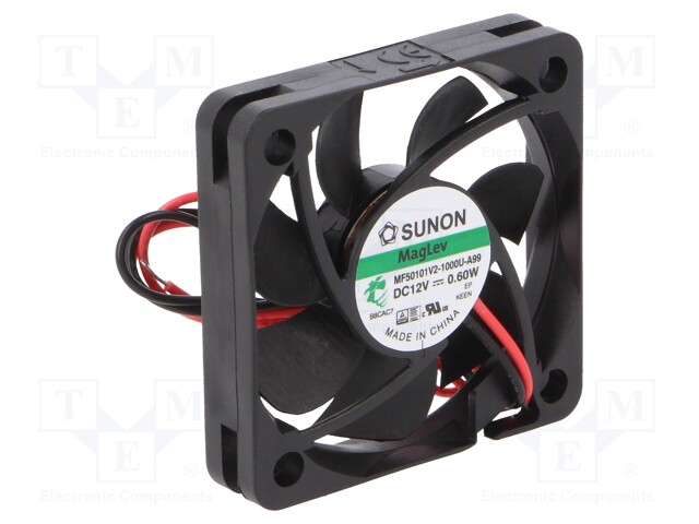 Fan: DC; axial; 12VDC; 50x50x10mm; 18.59m3/h; 25.6dBA; Vapo; 4800rpm
