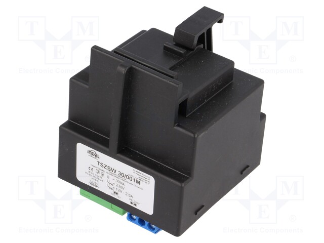 Transformer: mains; 30VA; 230VAC; 12V; 2.5A; Leads: terminal block