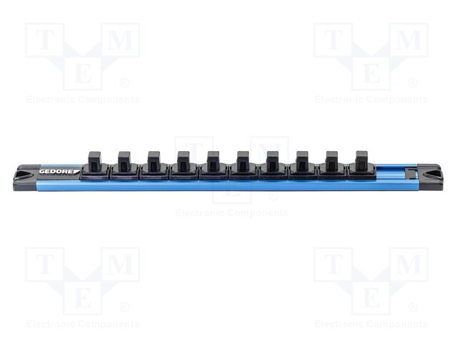 Magnetic rail; 340x28x30mm; socket bits; Sockets: 10; 3/8"