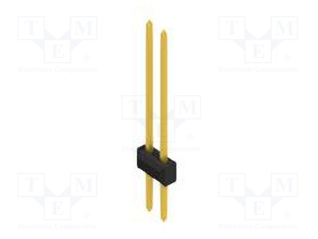 Connector: pin strips; pin header; male; PIN: 2; 2.54mm; THT; 2x1