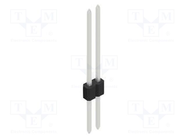 Connector: pin strips; pin header; male; PIN: 2; 1.27mm; THT; 1x2