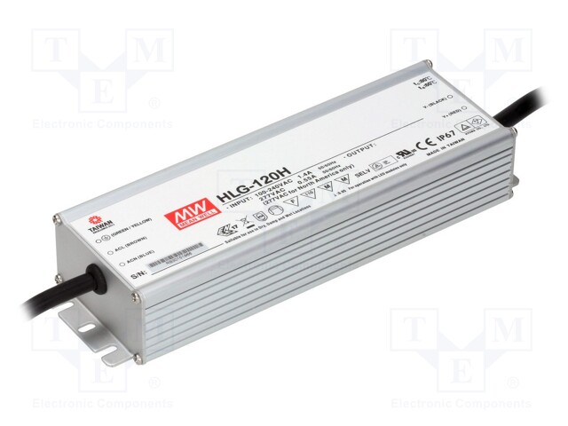Power supply: switched-mode; LED; 120W; 20VDC; 6A; 90÷305VAC; IP67