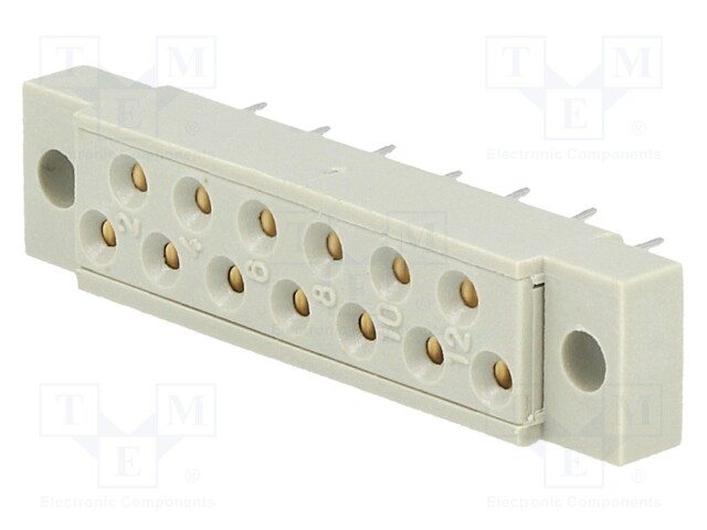 Socket; DIN 41617; female; PIN: 13; THT; straight