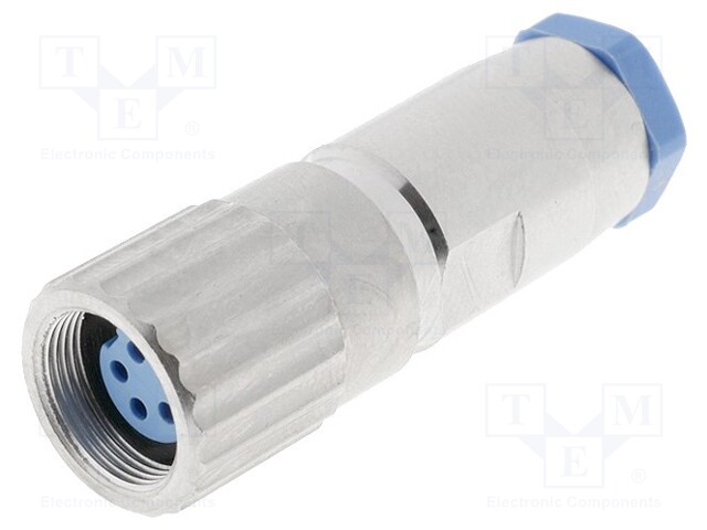 Connector: circular; plug; female; PIN: 5; gold-plated; 3A; IP65