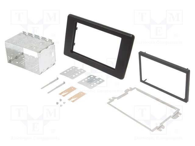 Radio mounting frame; Nissan,Opel,Renault; 2 DIN; black
