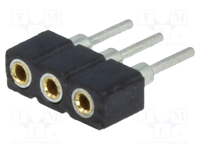 Socket; pin strips; female; PIN: 3; turned contacts,low profile