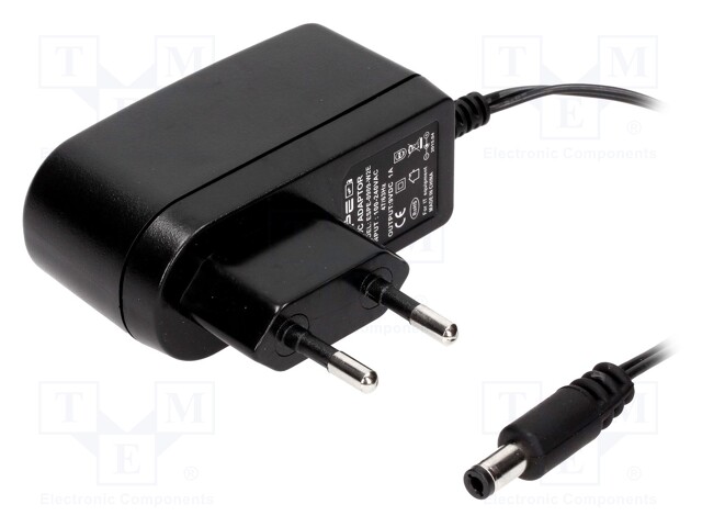 Power supply: switched-mode; 9VDC; 1A; Out: 5,5/2,5; 9W; Plug: EU