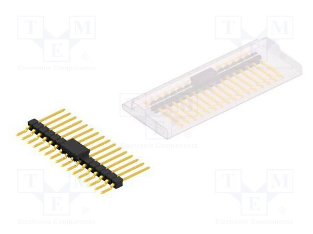 Connector: pin strips; pin header; male; PIN: 16; 2.54mm; SMT; 1x16
