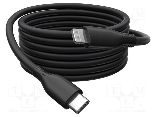 Cable; USB 2.0; Apple Lightning plug,USB C plug; nickel plated