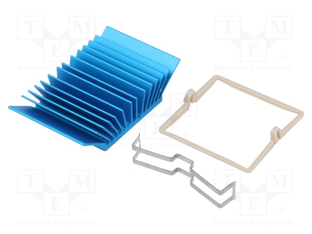 Heatsink: extruded; grilled; blue; L: 35mm; W: 35mm; H: 12.5mm; 3°C/W