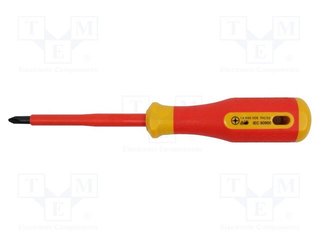 Screwdriver; insulated; Pozidriv®; PZ1; Blade length: 80mm