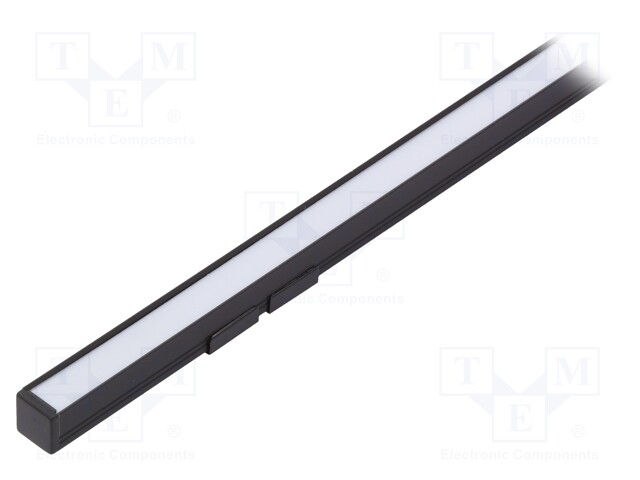 Profiles for LED modules; white; surface; black; L: 1m; aluminium