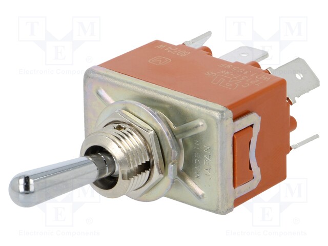 Switch: toggle; Pos: 3; DP3T; ON-OFF-(ON); 15A/250VAC; 15A/30VDC