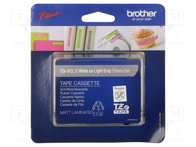 Tape; Width: 12mm; Colour: grey; Character colour: white; L: 5m