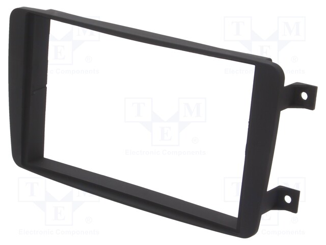 Radio mounting frame; Mercedes; 2 DIN; black/rubber-touch