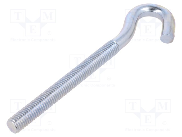 Hook; angular; steel; zinc; Thread len: 107mm; Overall len: 165mm