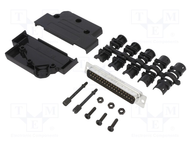 D-Sub; PIN: 37; male; unshielded; angled 45°; soldering; for cable