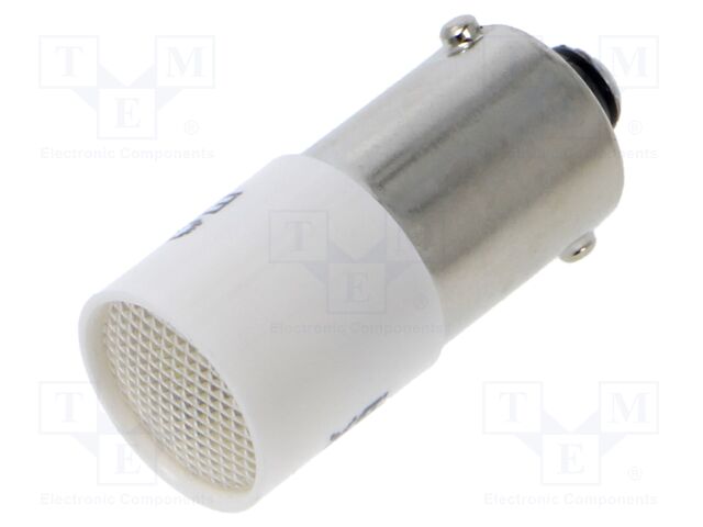 Indicator: LED; BA9S,T10; white; plastic; 230VAC; 230VDC; -20÷60°C