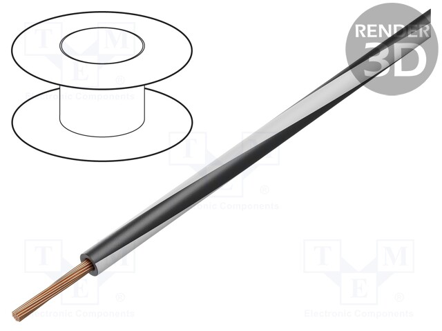 Wire; LgY; stranded; Cu; 0.35mm2; black-white; PVC; 300/500V; 200m