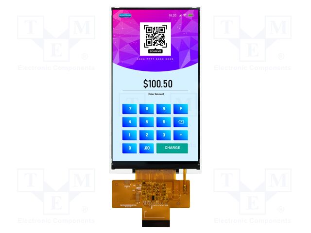 Display: TFT; 5"; 720x1280; Illumin: LED; Dim: 68.4x122.7x4.6mm; RGB