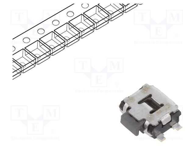 Microswitch TACT; SPST; Pos: 2; 0.05A/12VDC; SMT; 2.2N; 1.35mm