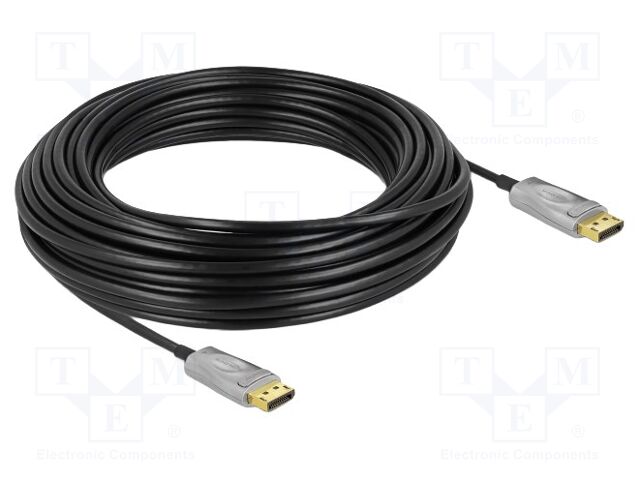 Cable; DisplayPort plug,both sides; LSZH; Len: 20m; black; silver