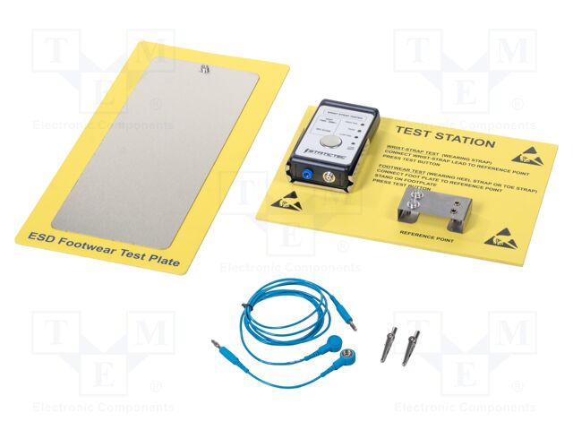 ESD wristband and shoe tester; Work table area: 400x200mm