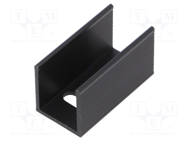 Heatsink: extruded; U; TO220; black; L: 35mm; W: 18mm; H: 20mm; 13K/W