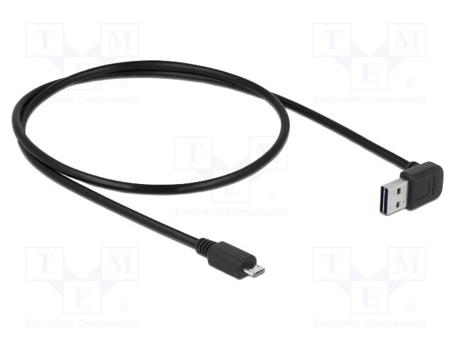 Cable; USB 2.0; gold-plated; 0.5m; black; 24AWG,28AWG; 480Mbps