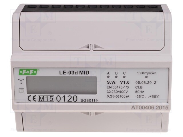 Electric energy meter; digital,mounting; for DIN rail mounting